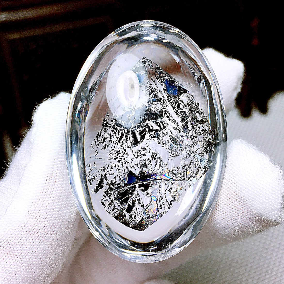 Natural Rainbow Glaze Mica Sheet Full Wrap Pendant - 9