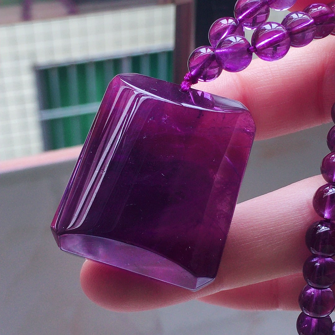 Pure Vitreous Body Amethyst Faceted Yarn Chain - Amethyst Three Pass - 7