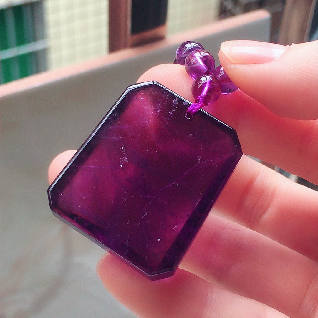 Pure Vitreous Body Amethyst Faceted Yarn Chain - Amethyst Three Pass - 8