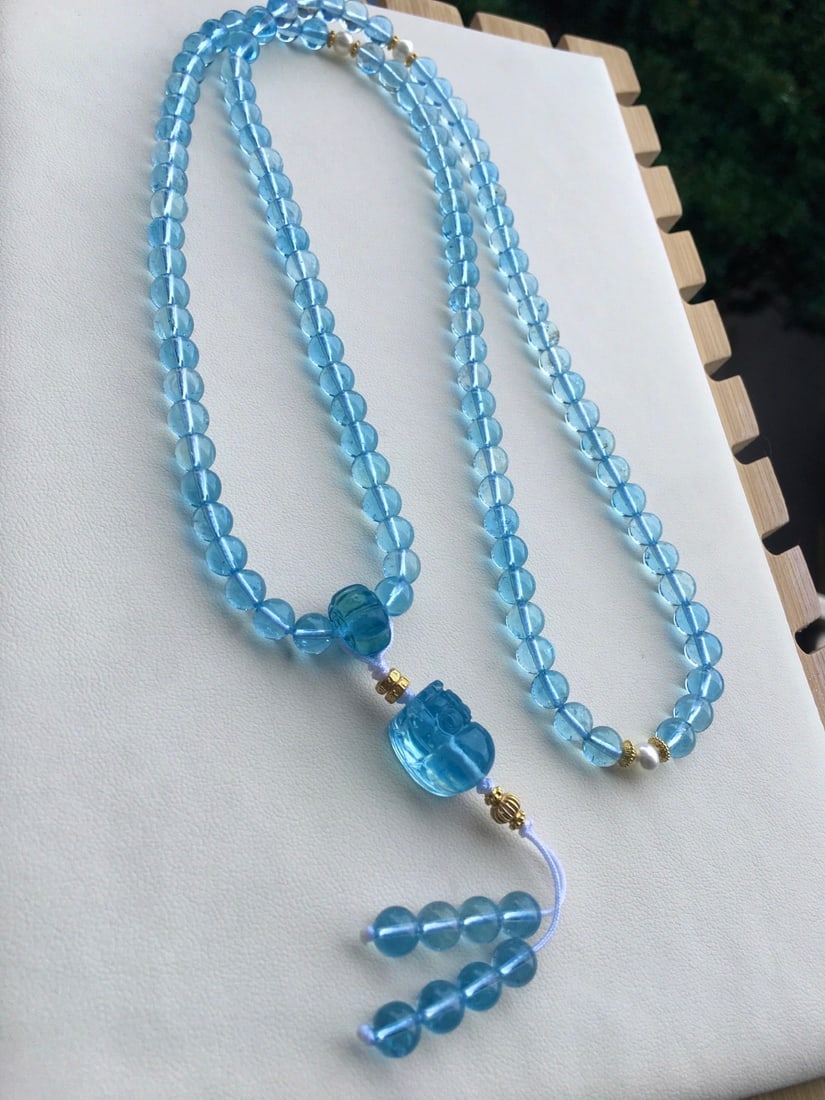 108 Bead Lapis Lazuli Prayer Beads Bracelet (1 of 8)