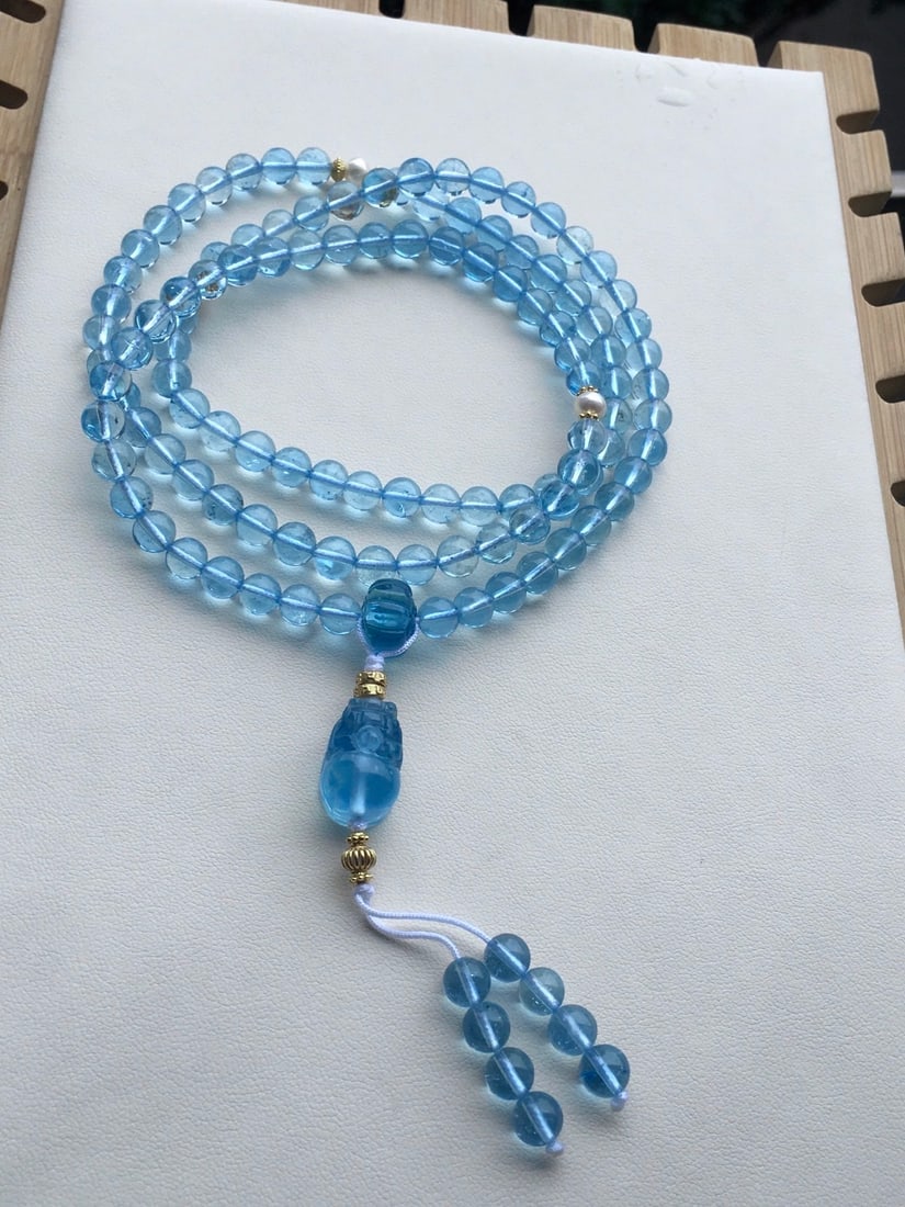 108 Bead Lapis Lazuli Prayer Beads Bracelet - 4