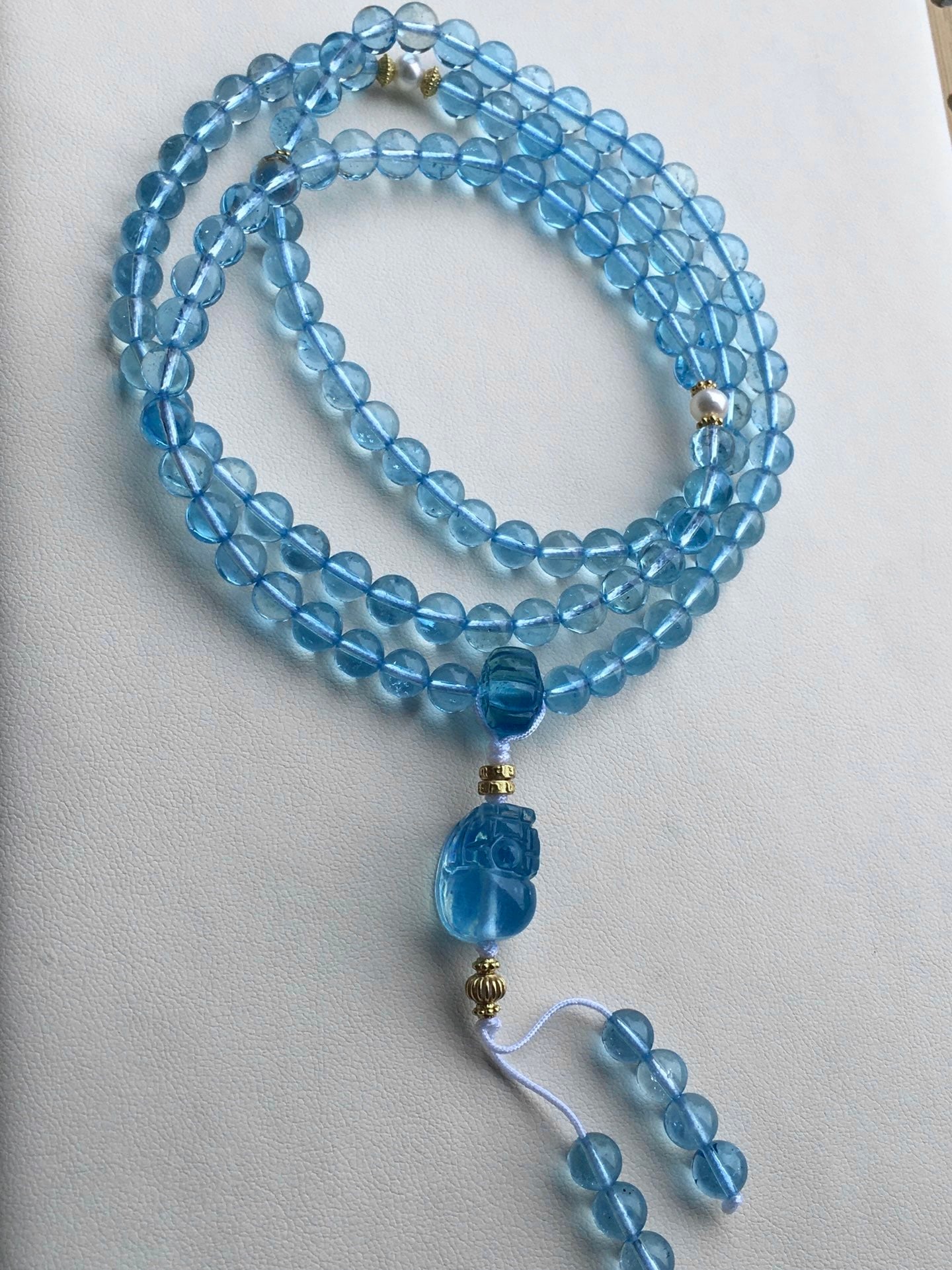 108 Bead Lapis Lazuli Prayer Beads Bracelet - 5