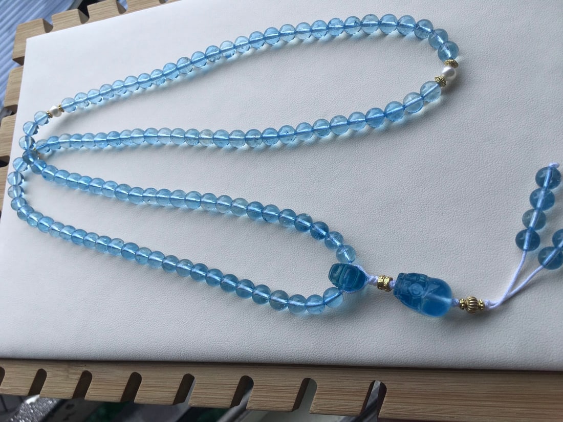 108 Bead Lapis Lazuli Prayer Beads Bracelet - 8