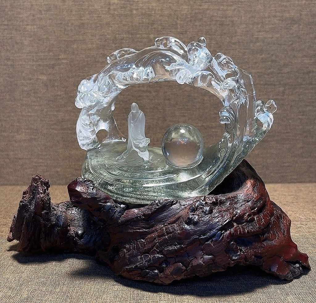 Natural Green Phantom Crystal Zen Decorative Object - 2