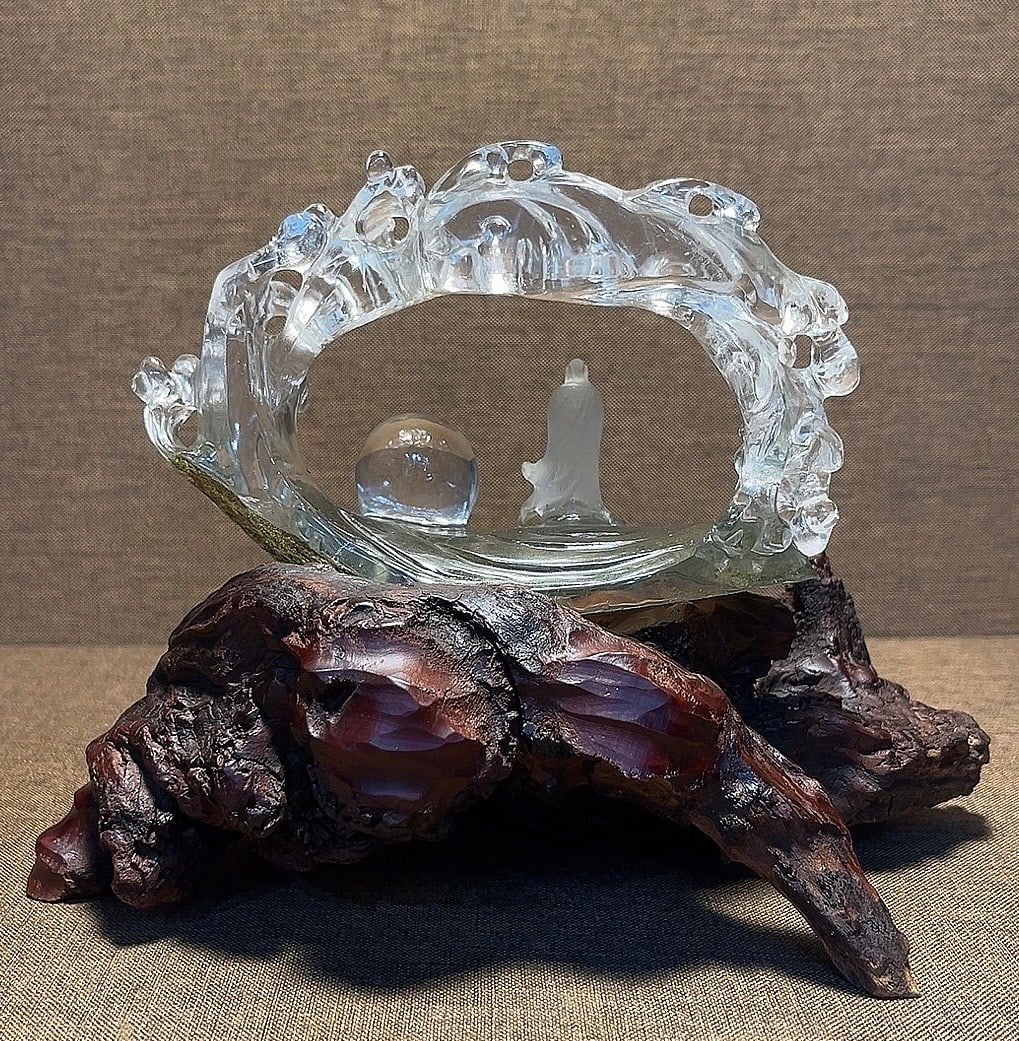 Natural Green Phantom Crystal Zen Decorative Object - 4