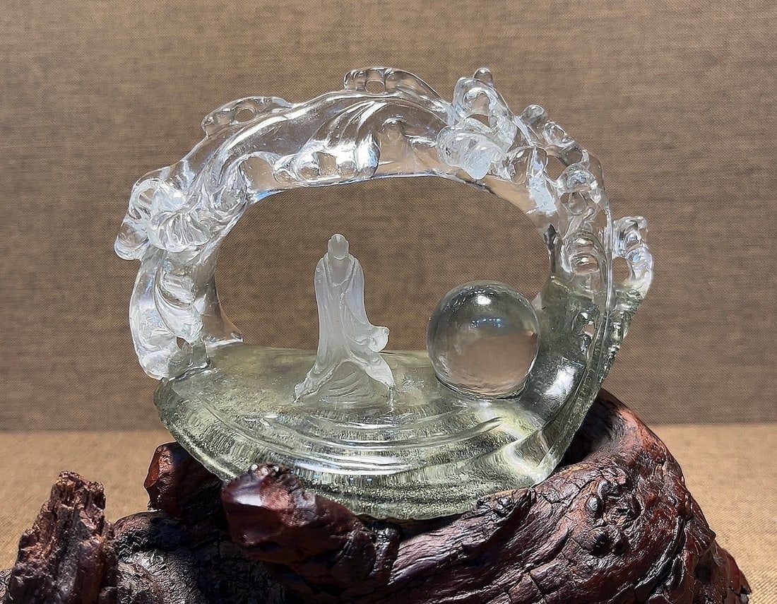 Natural Green Phantom Crystal Zen Decorative Object - 5