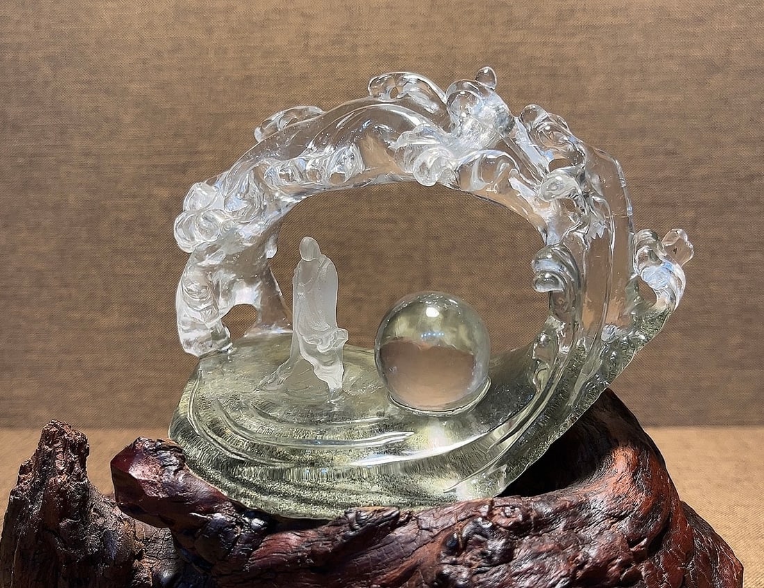 Natural Green Phantom Crystal Zen Decorative Object - 6