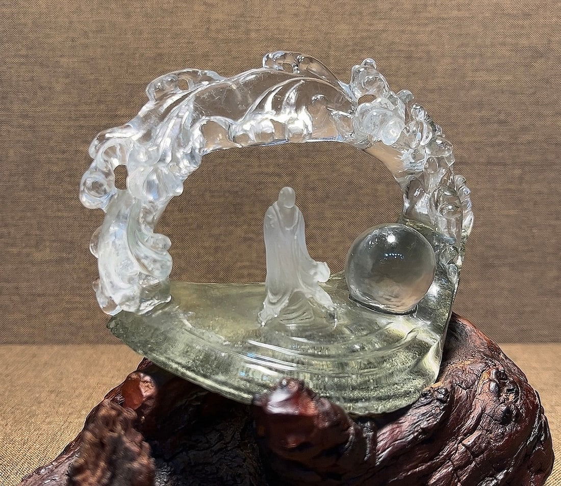 Natural Green Phantom Crystal Zen Decorative Object - 7