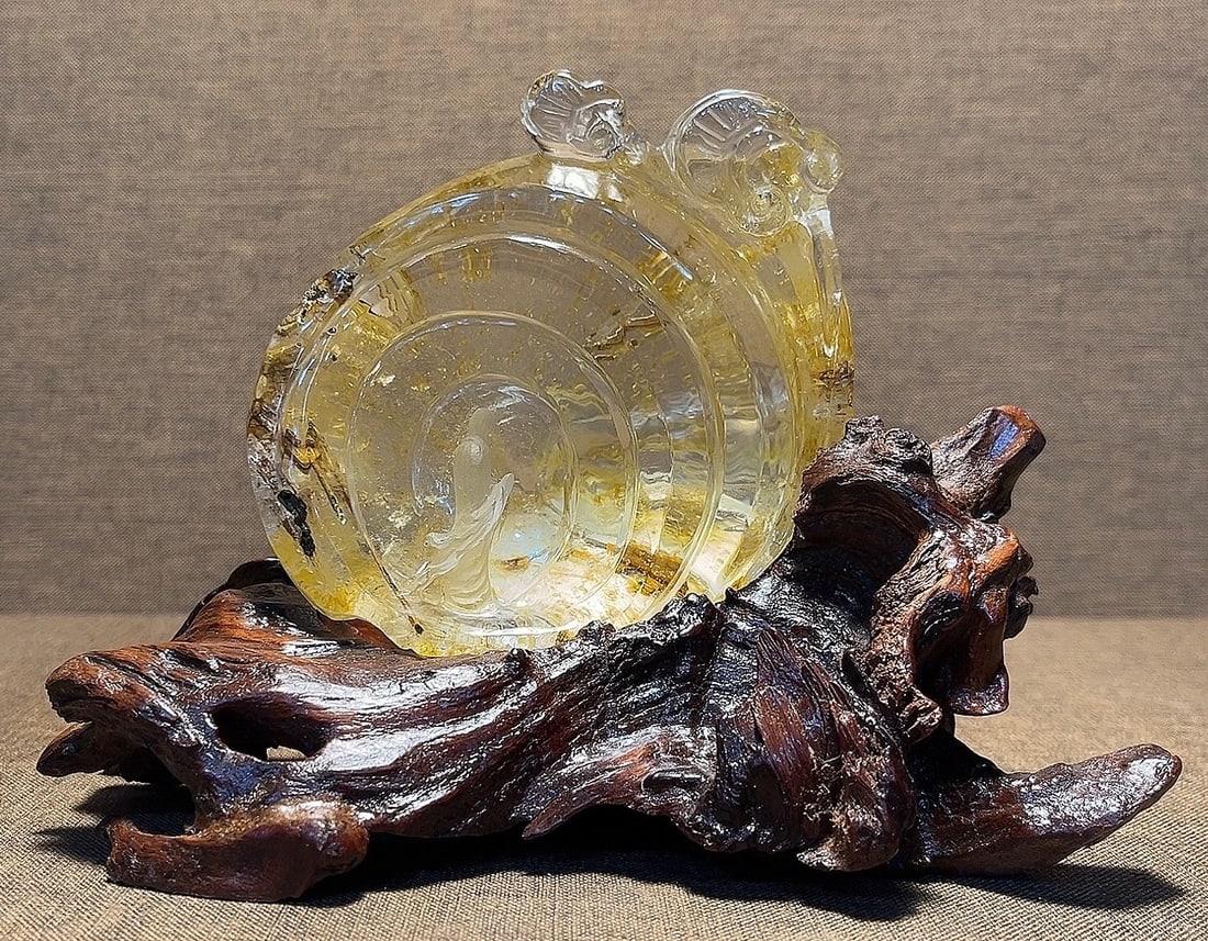 Natural Yellow Glaze Flower Crystal Zen Decorative Piece - 5