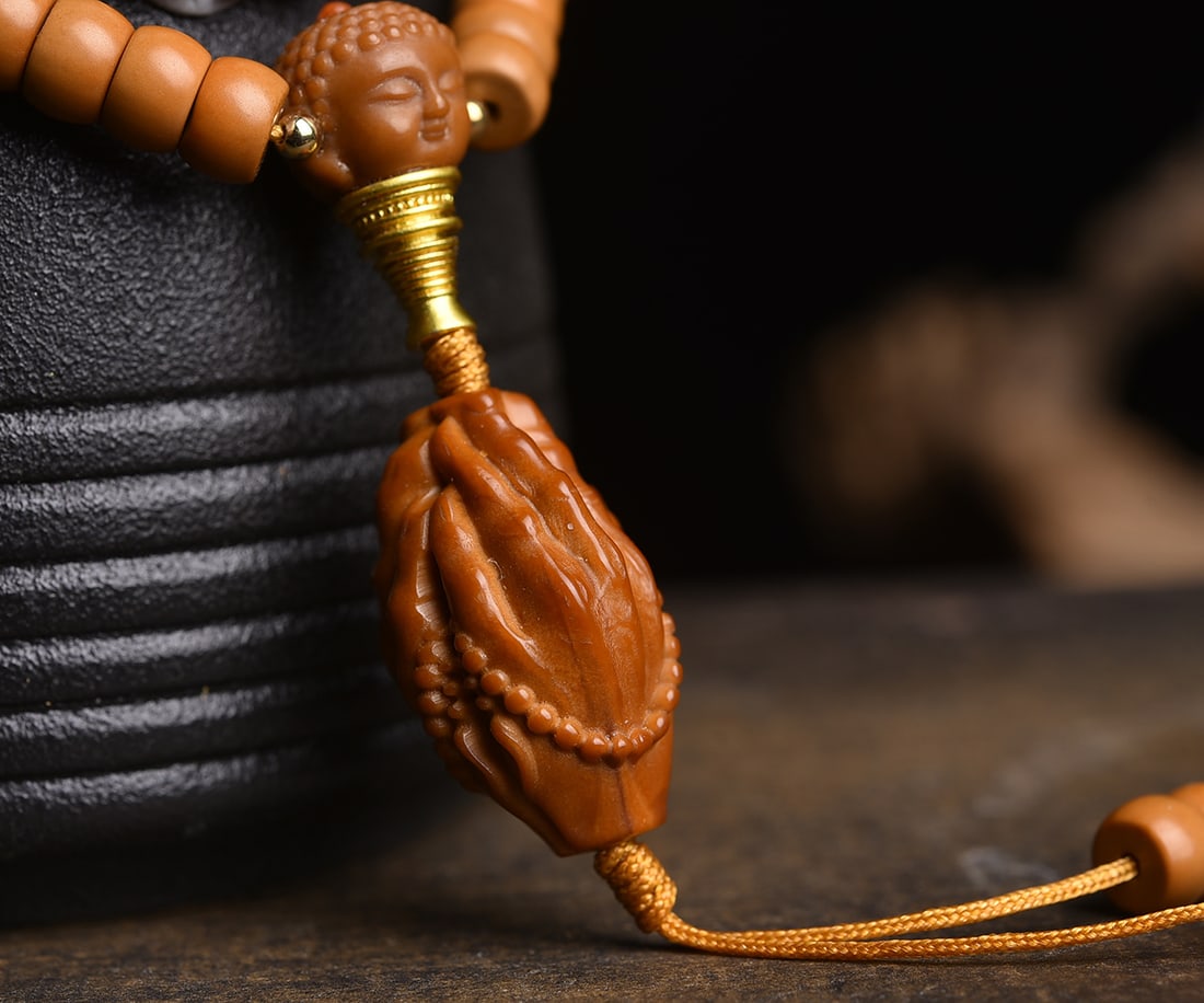 6mm Olive Pit Beaded Bracelet - 4