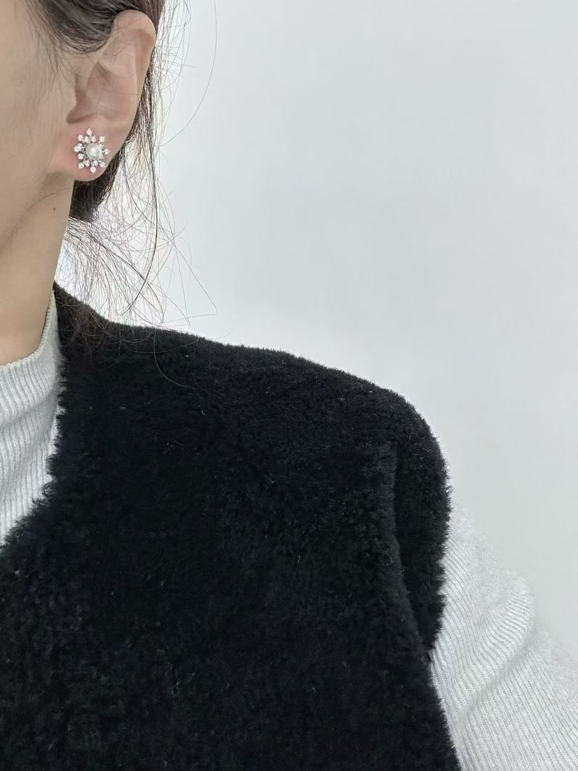 Sterling Silver Snowflake Pearl Earrings - 2