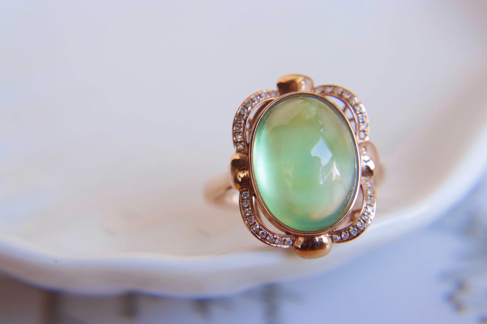 18K Gold Set with Peridot Ring - 2