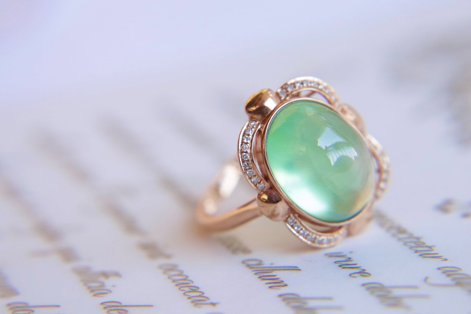 18K Gold Set with Peridot Ring - 6