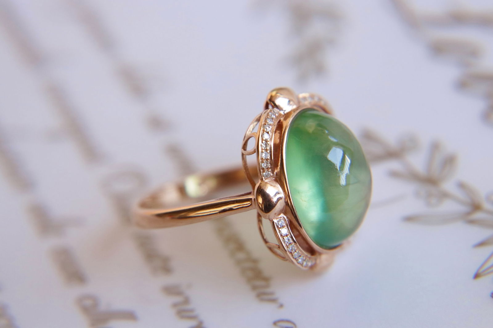 18K Gold Set with Peridot Ring - 7