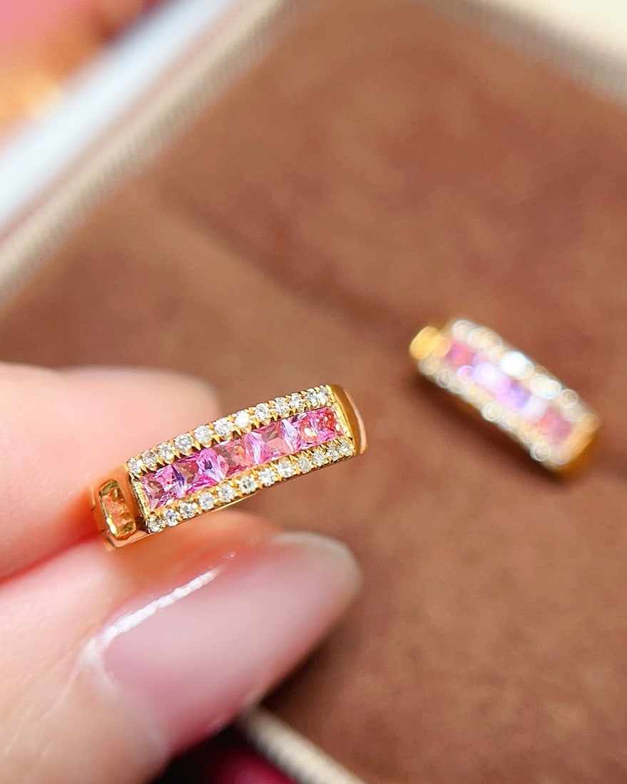 18K Gold Sapphire Ear Clips - 3