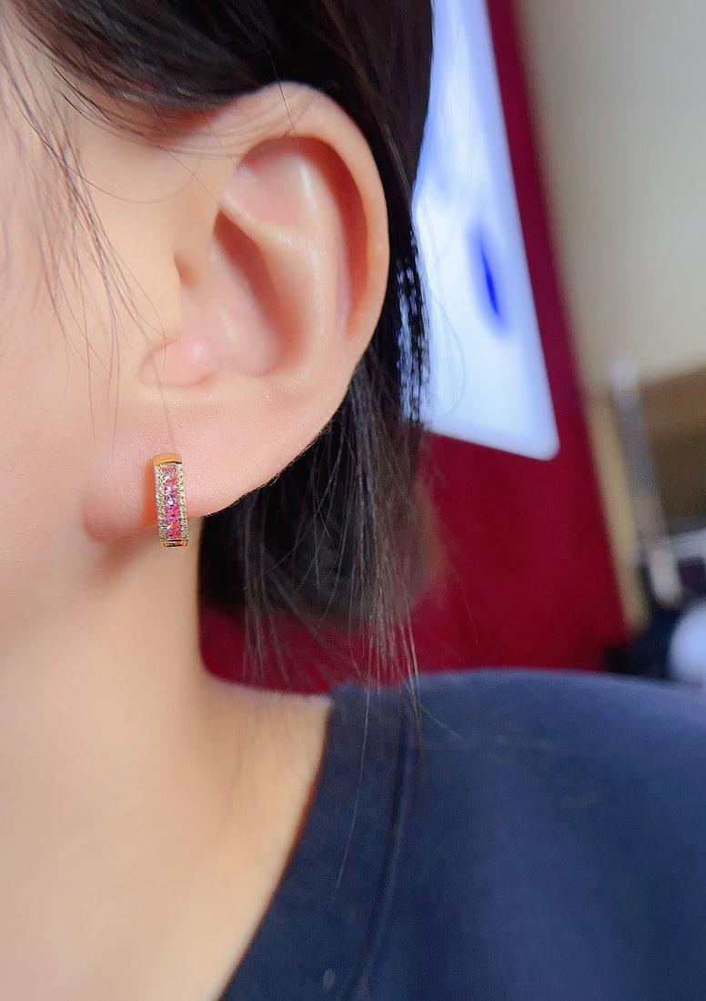 18K Gold Sapphire Ear Clips - 5