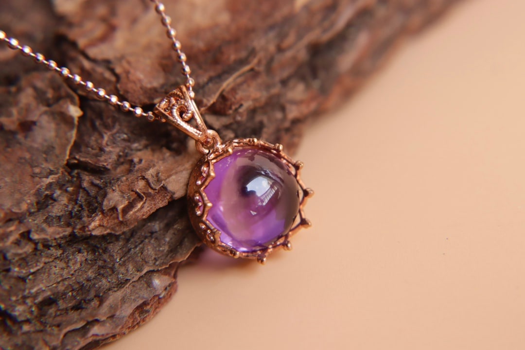 18K Gold Amethyst Pendant - 3