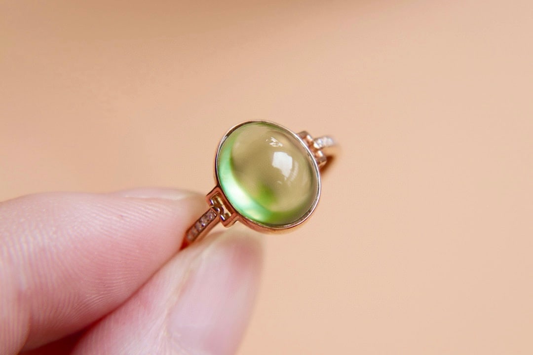 18K Gold Set with Peridot Ring - 2