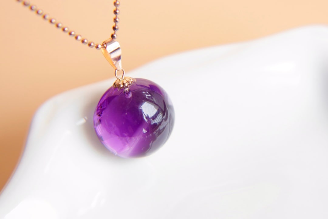 18K Gold Amethyst Pendant - 3