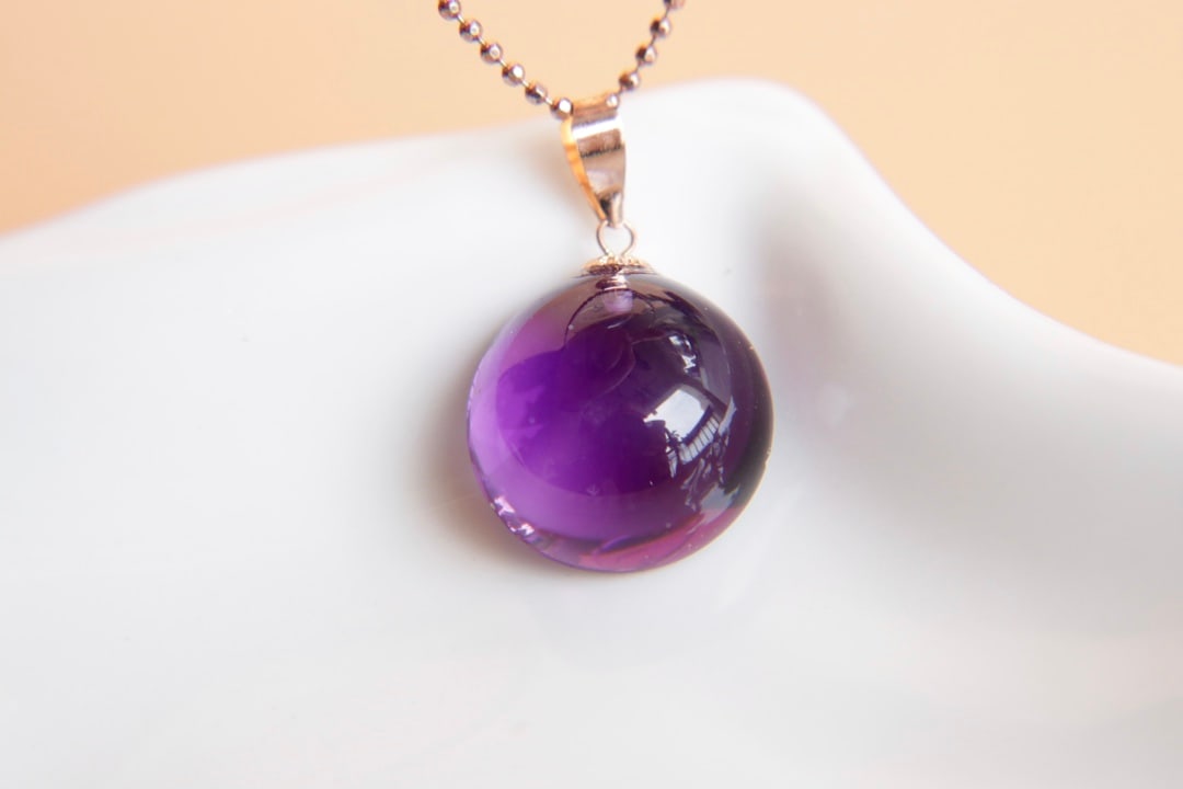 18K Gold Amethyst Pendant - 4