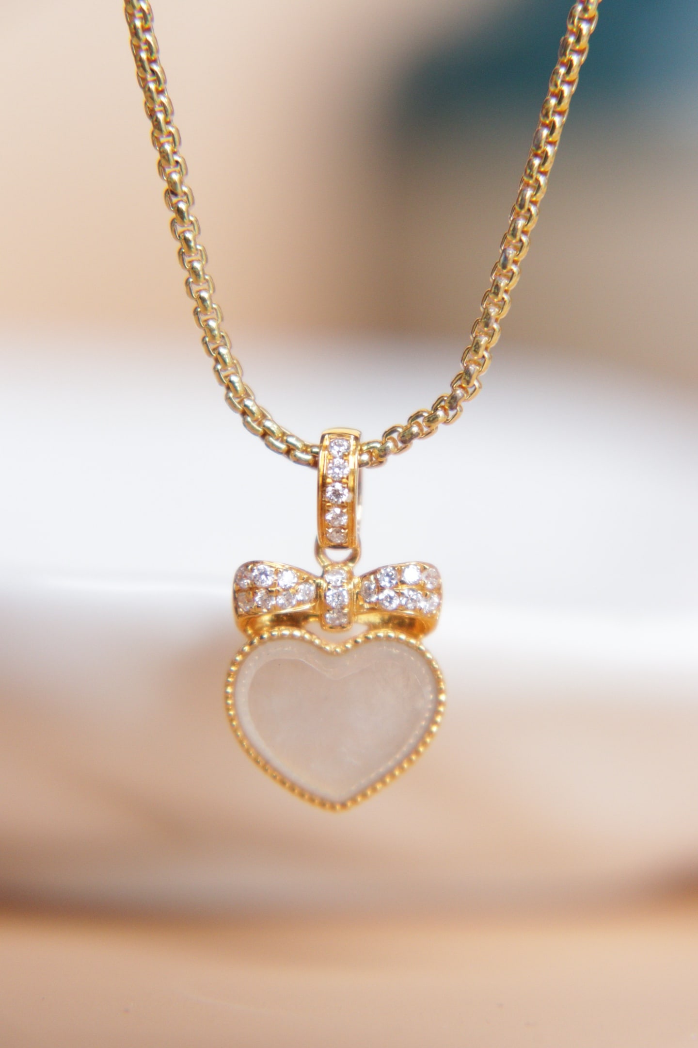 18K Gold Inlaid South African Diamond Natural Ice Jadeite Pendant - 6