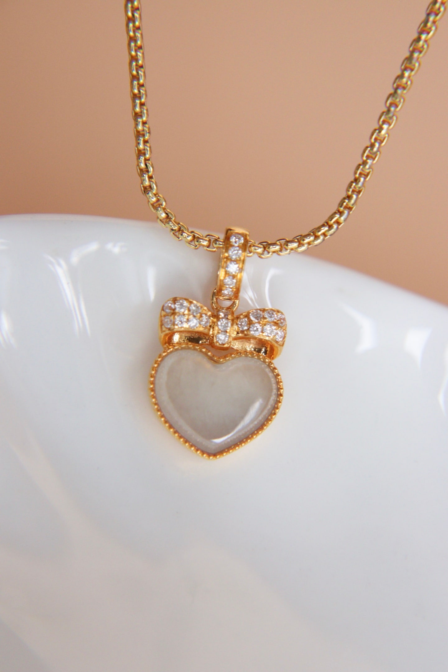 18K Gold Inlaid South African Diamond Natural Ice Jadeite Pendant - 8