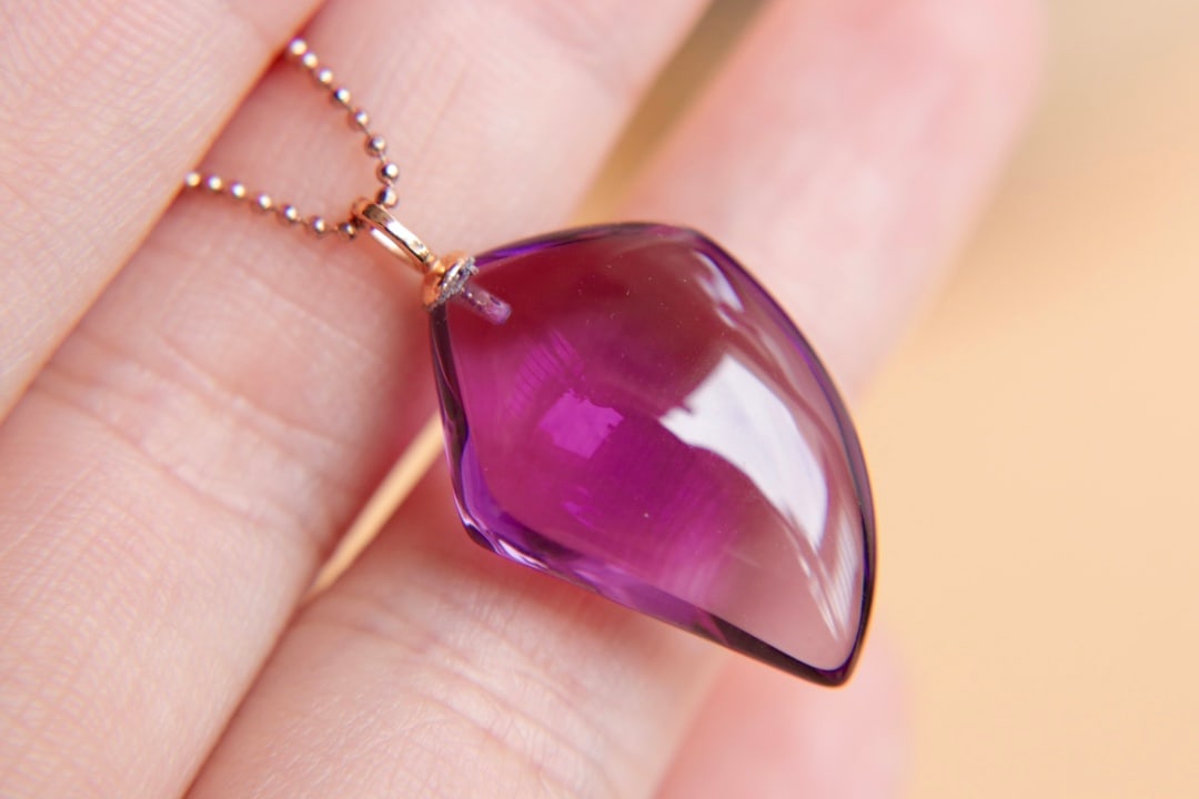 18K Gold Amethyst Pendant - 5