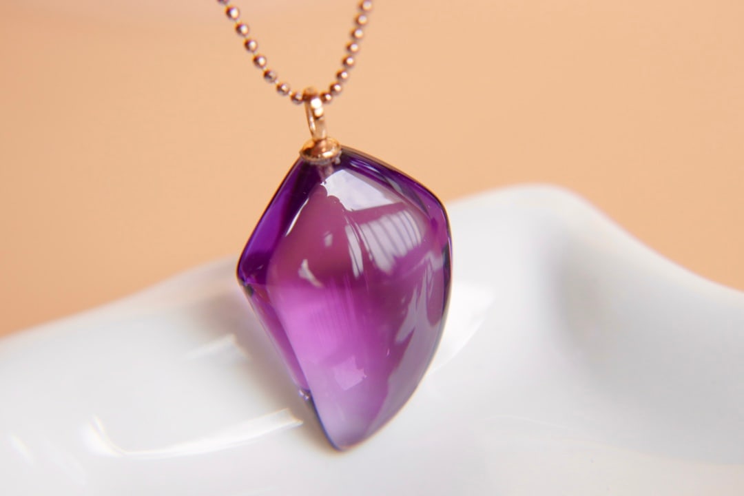 18K Gold Amethyst Pendant - 7