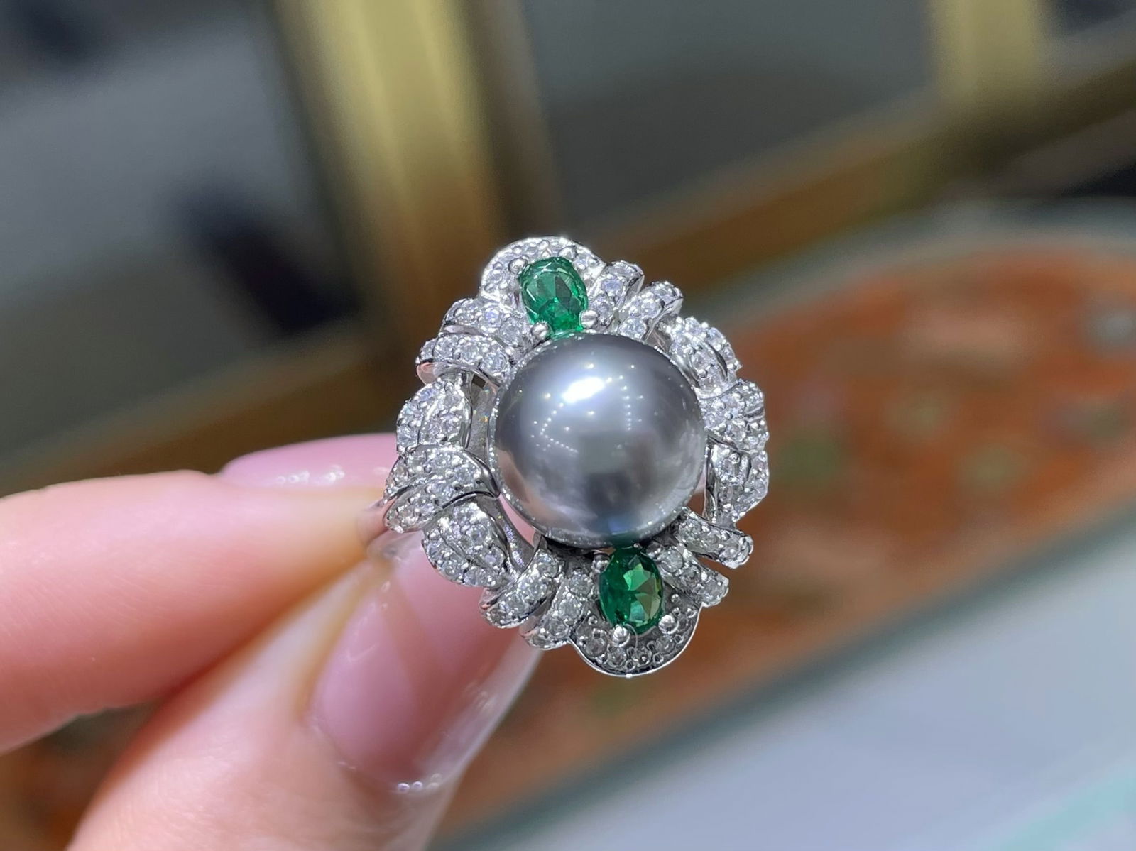 Tahitian Black Pearl Ring - 4