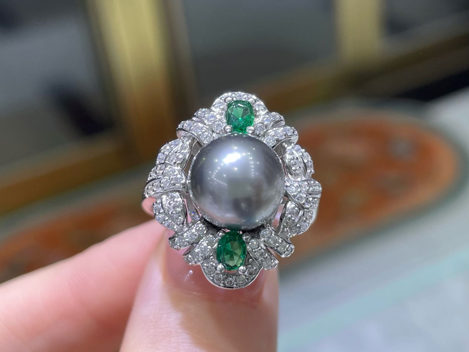 Tahitian Black Pearl Ring - 5