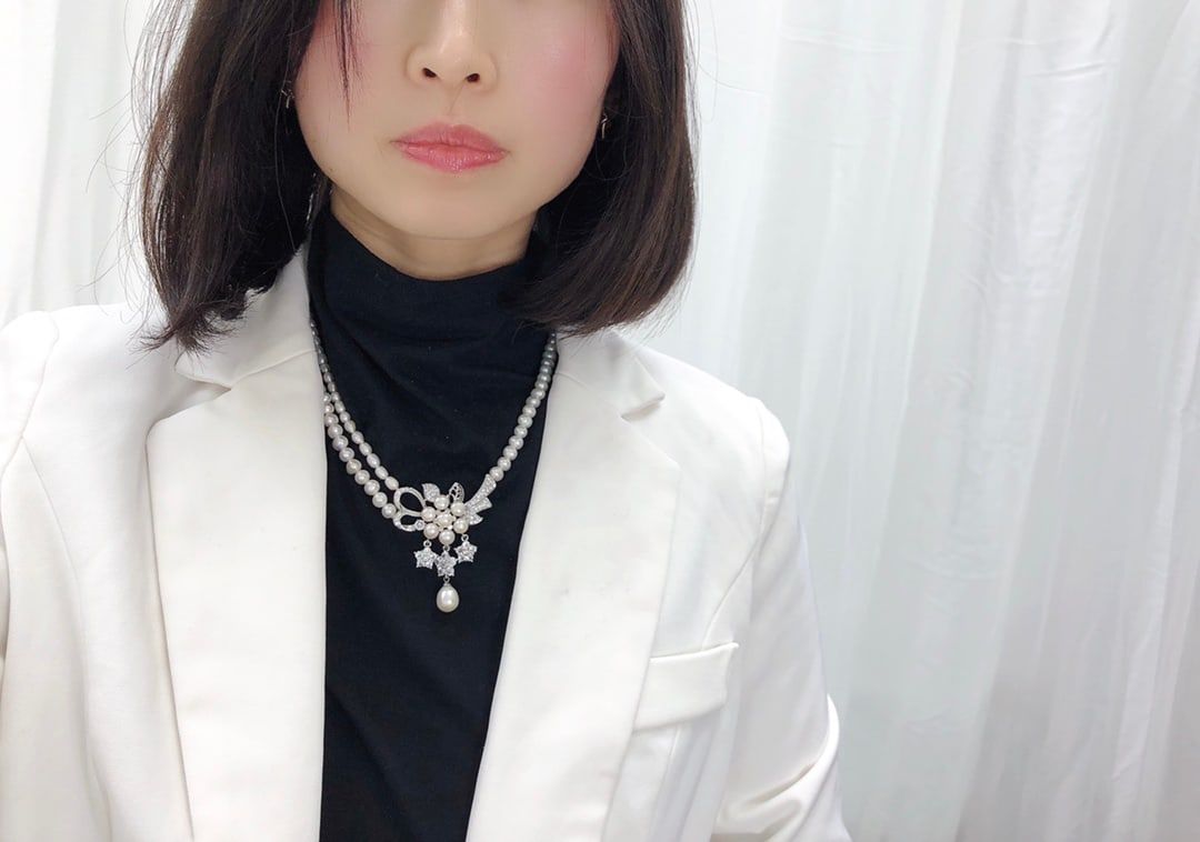 A necklace with natural freshwater white pearls and small rice beads, natural white pearls about - 7