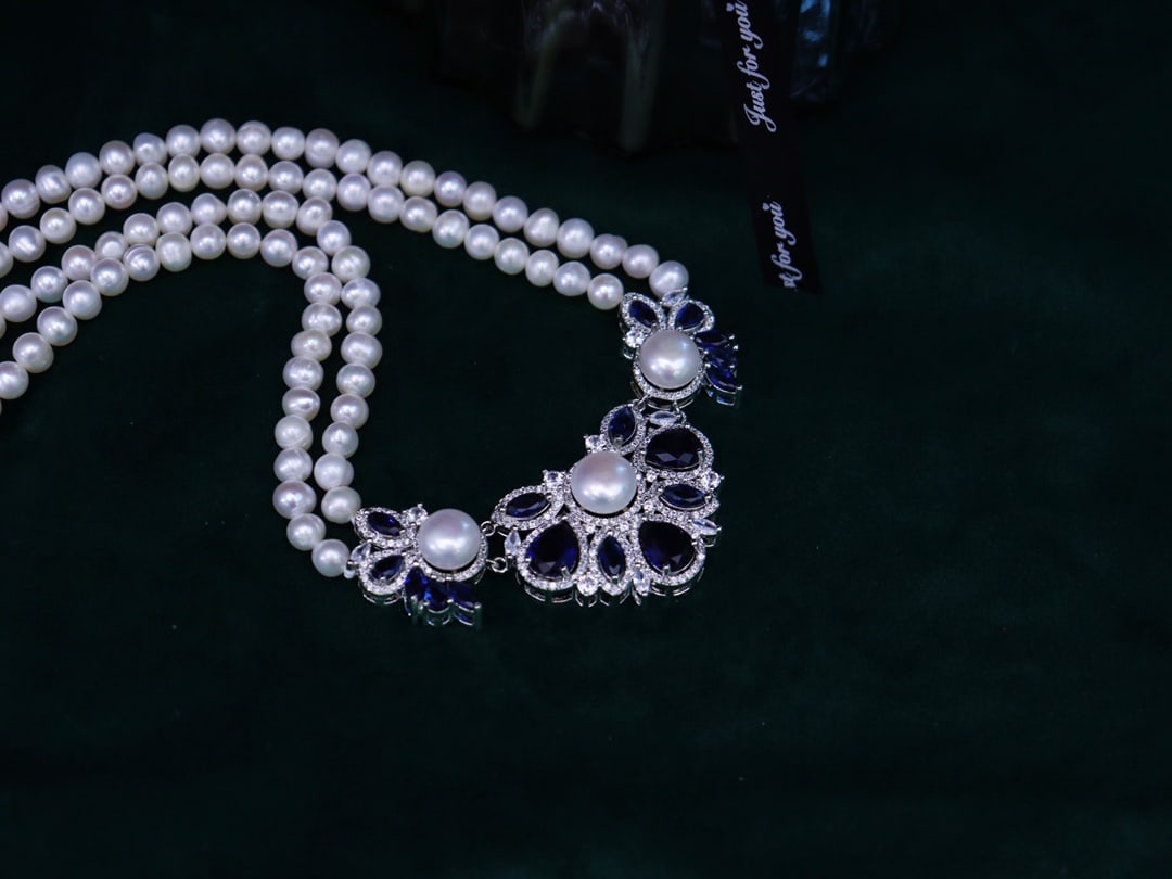 Natural White Pearl Double-layer Neck Chain Necklace - 4