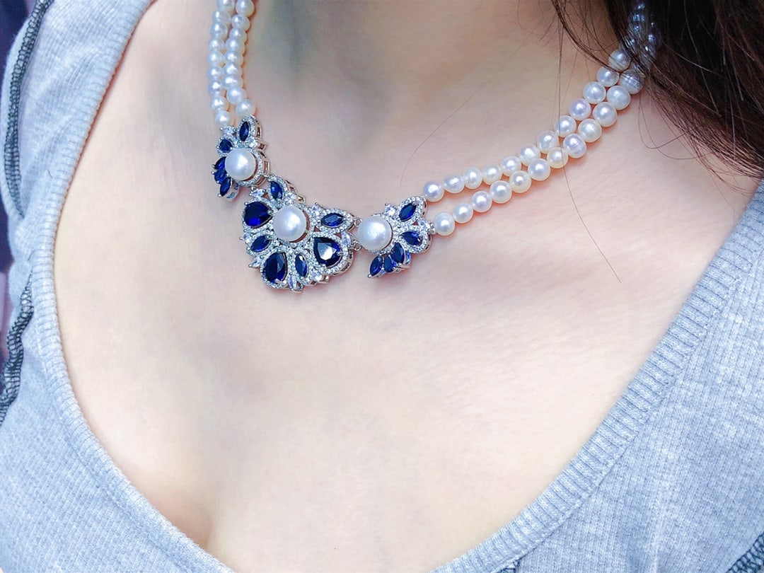 Natural White Pearl Double-layer Neck Chain Necklace - 7