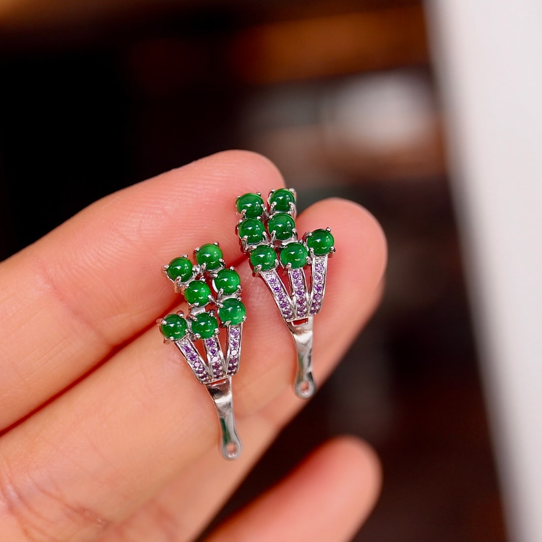 Natural Jade Ear Cuff - 7