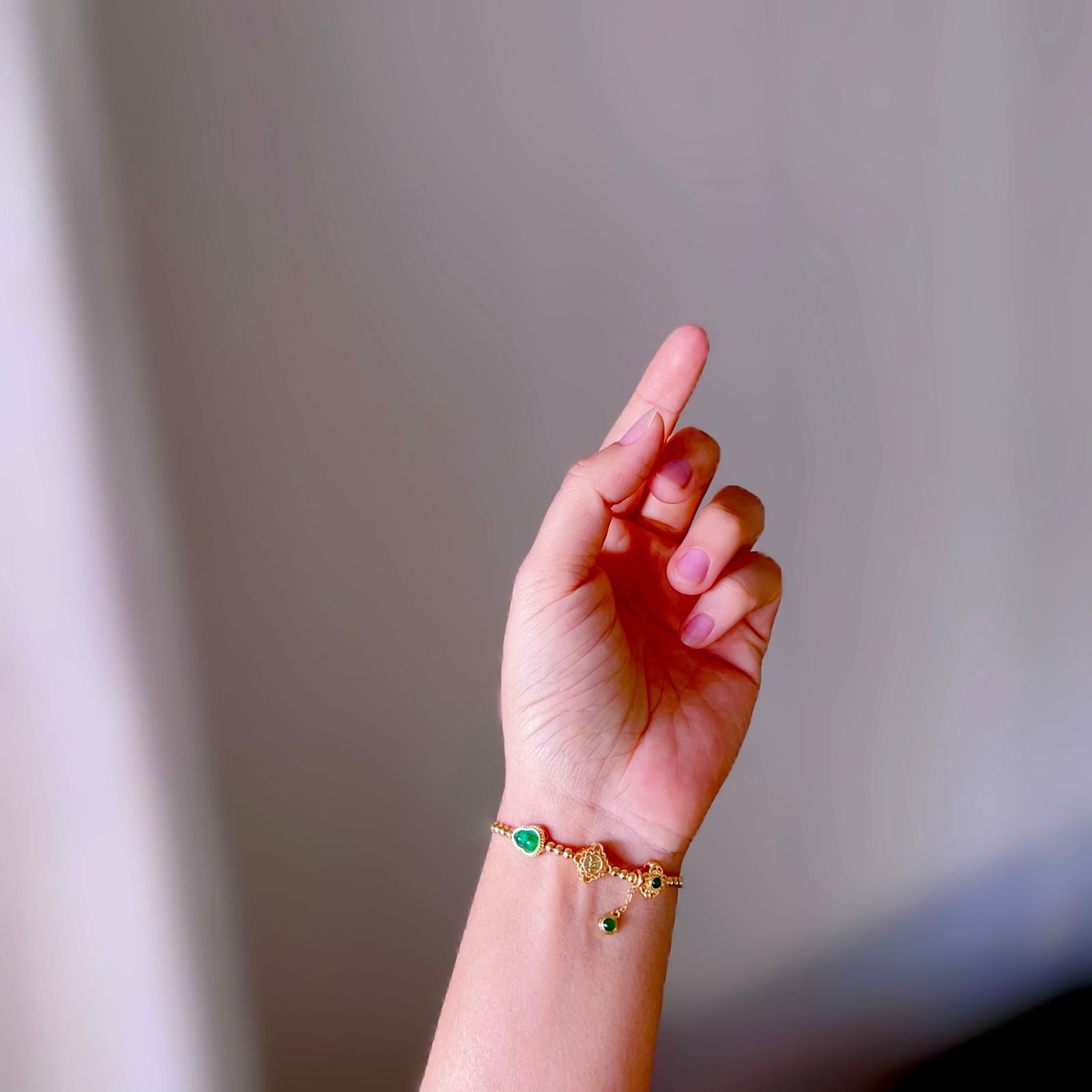 Natural jade Pandora bracelet. - 7