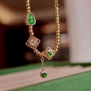 Natural jade Pandora bracelet. - 8