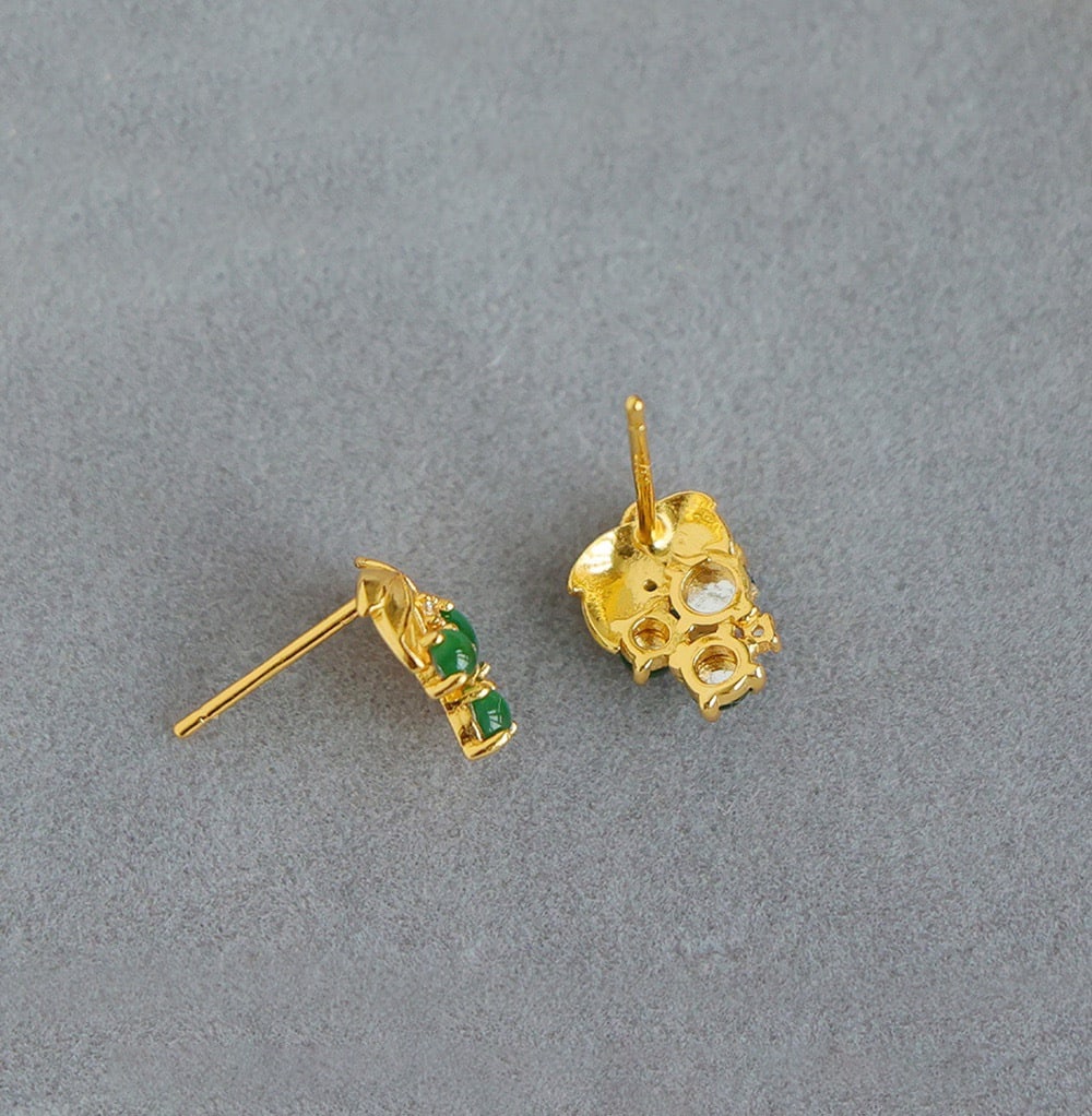 Natural A-grade jadeite grape earrings. - 2