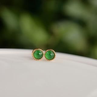 Natural jadeite pure silver earrings. (1 of 7)