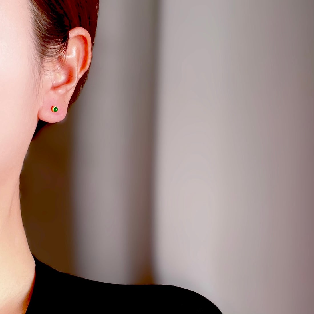 Natural jadeite pure silver earrings. - 7