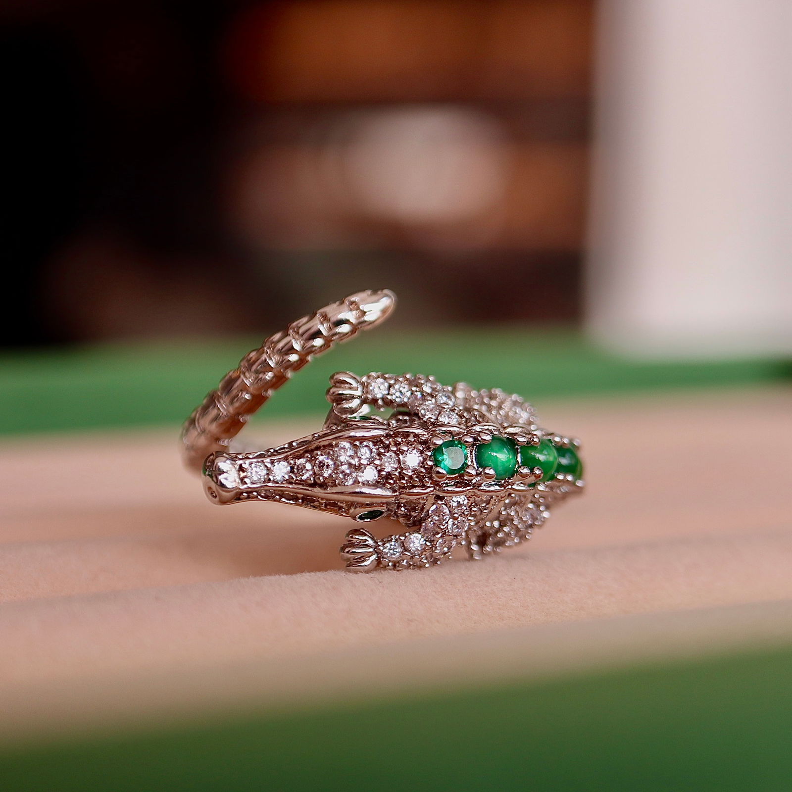 Natural Jade Sea Horse Ring - 2