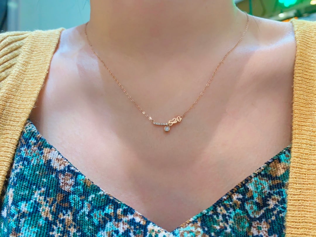 18k Rose Gold 520 Diamond Necklace - 5