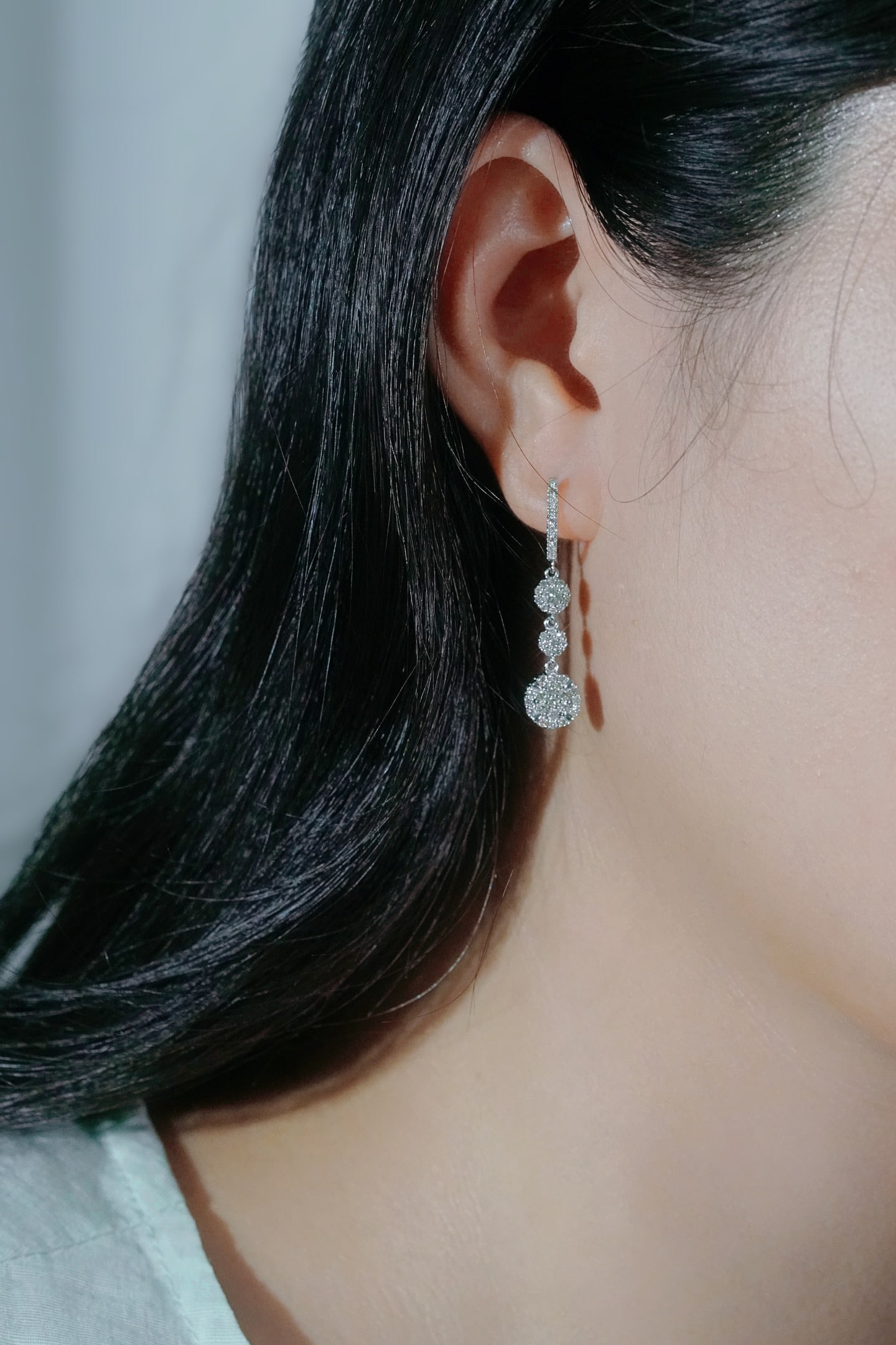 PT850 Diamond Long Earrings - 5