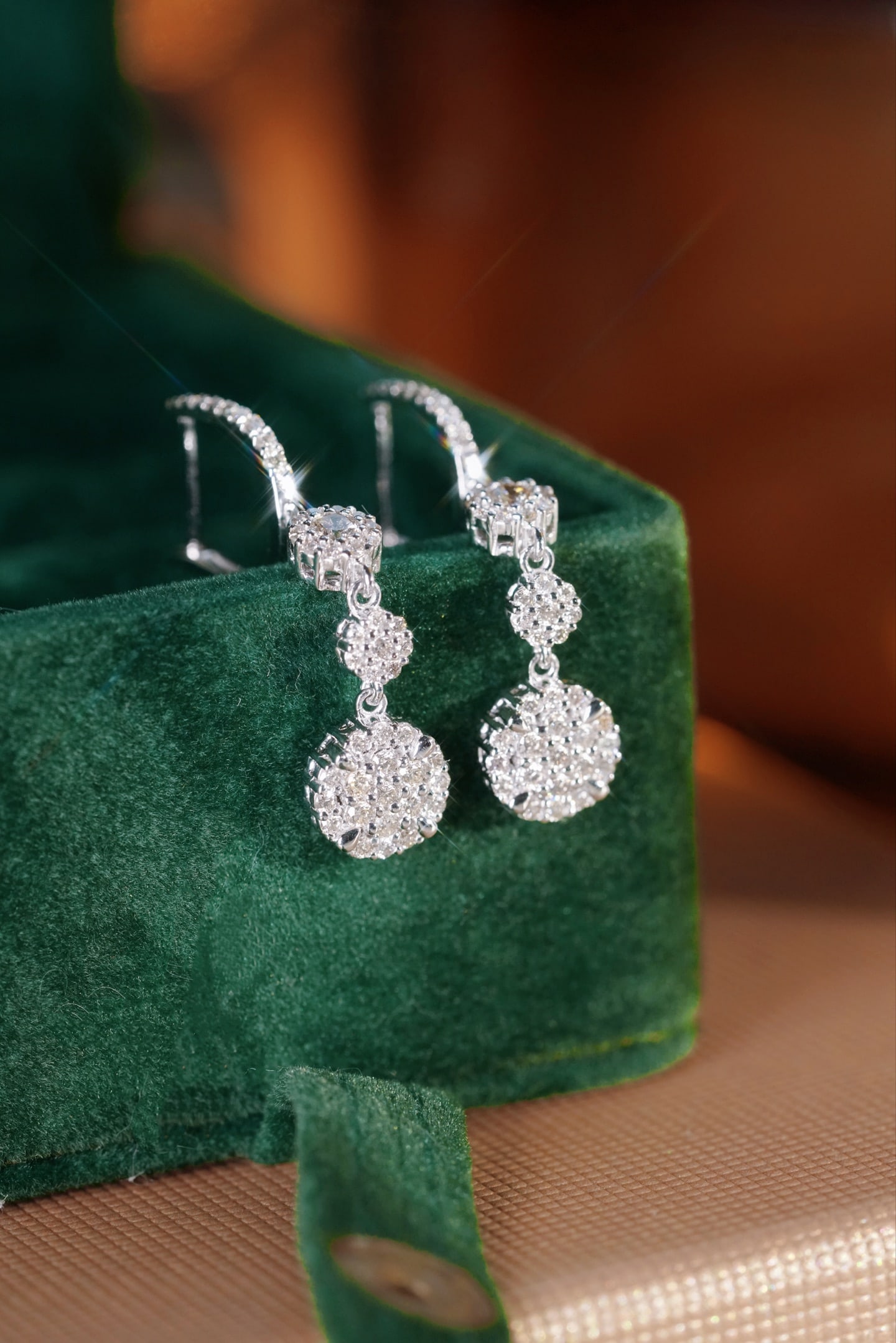 PT850 Diamond Long Earrings - 7