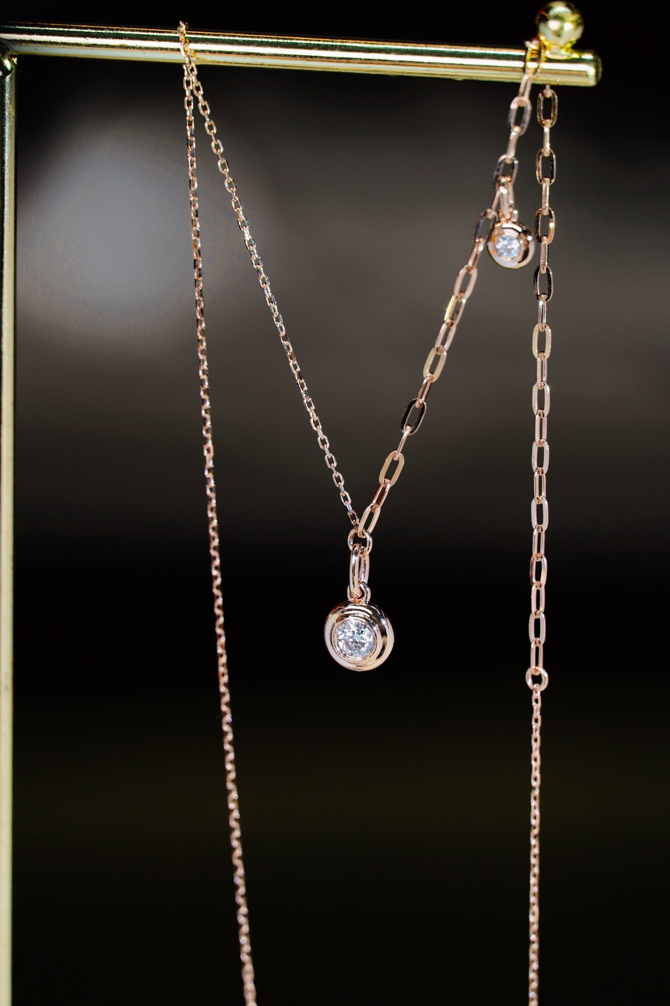 18K Gold Diamond Bubble Necklace - 2