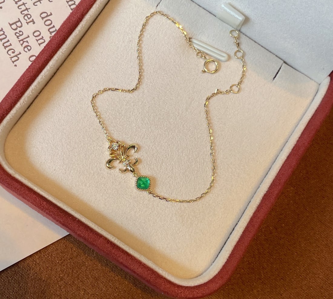 Iris emerald necklace and bracelet set - 3