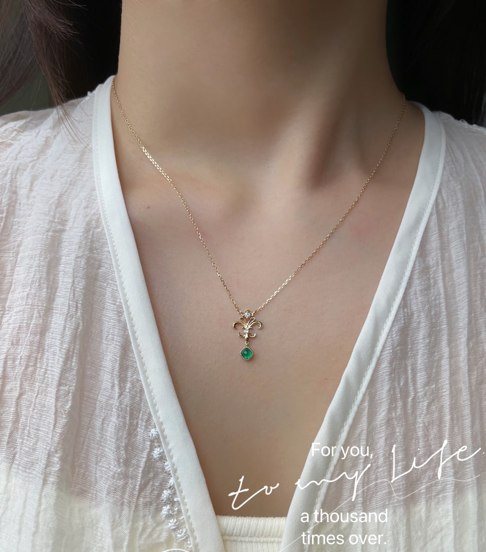 Iris emerald necklace and bracelet set - 7