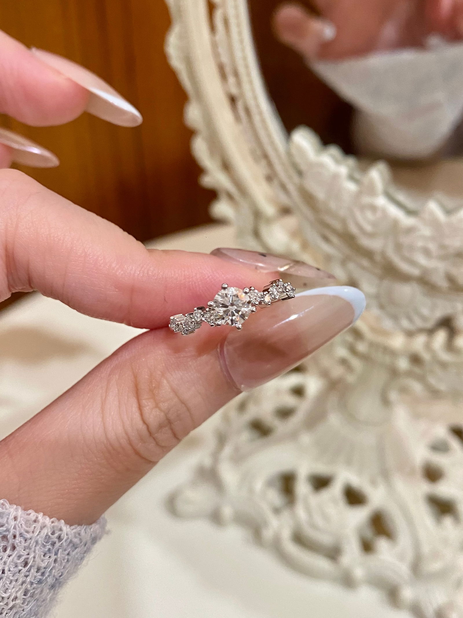 Pt950 platinum diamond ring - 2