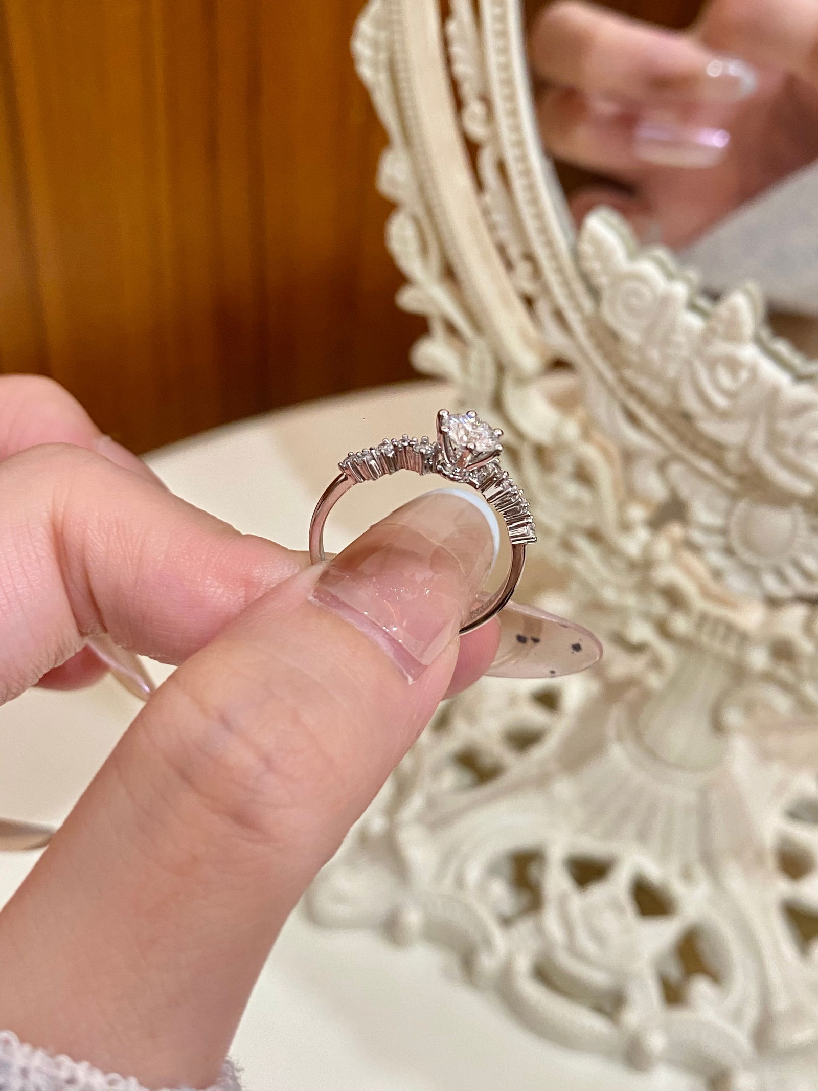 Pt950 platinum diamond ring - 3