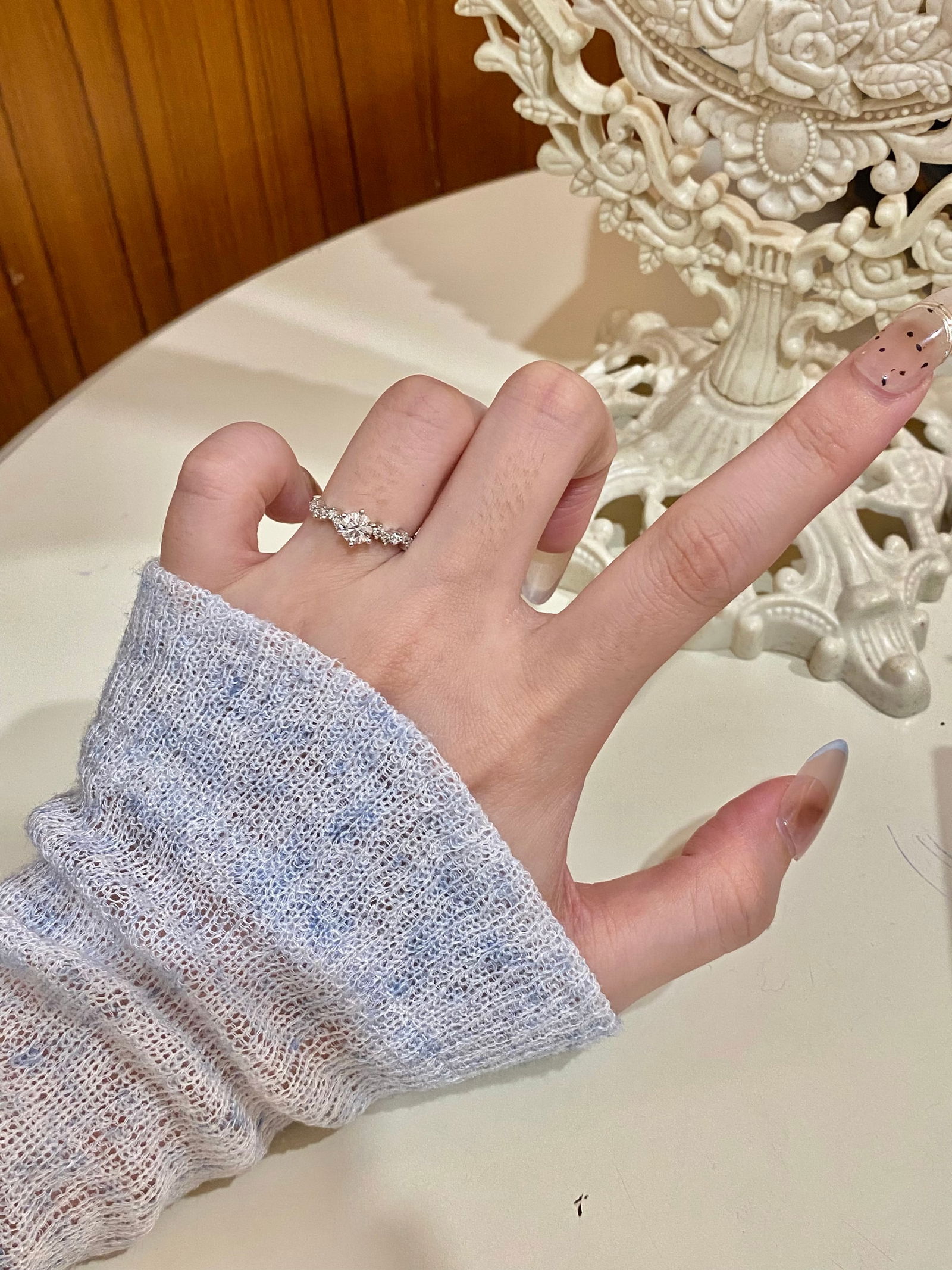 Pt950 platinum diamond ring - 5