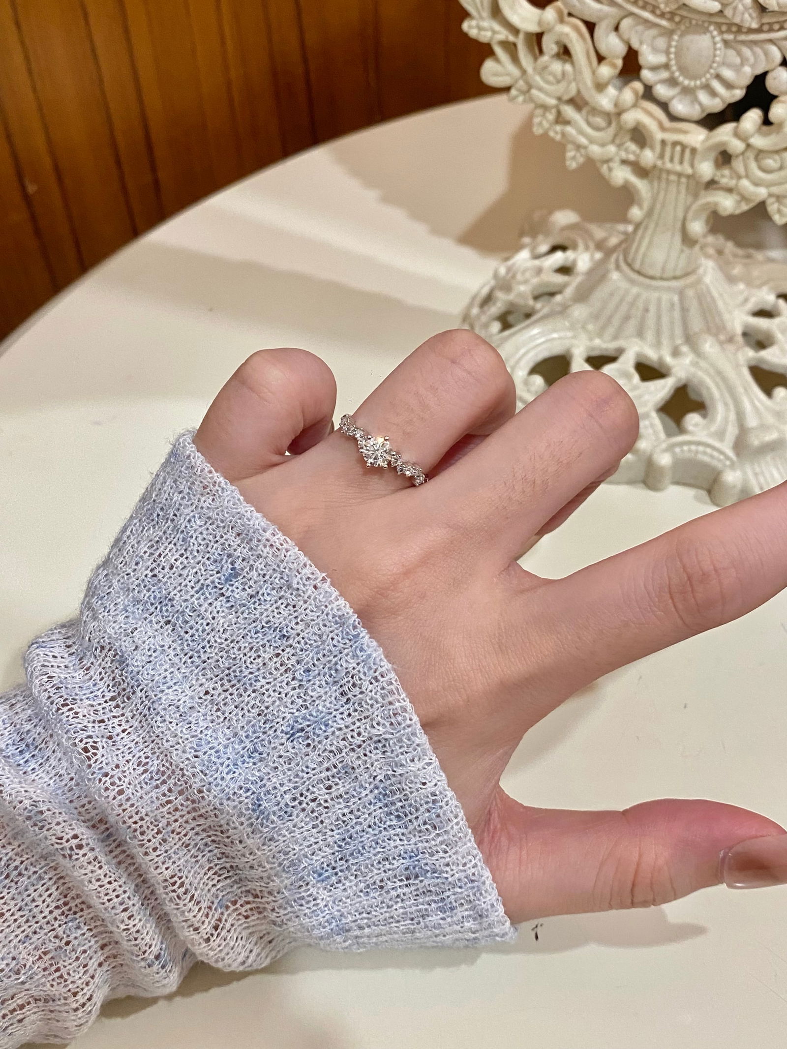 Pt950 platinum diamond ring - 6